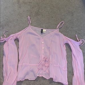 Light pink stripped long sleeve shirt
